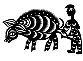 剪影 窗花 中国风 剪纸