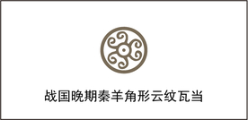 战国晚期秦羊角形云纹瓦当