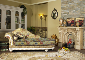 室内效果图 贵妃床