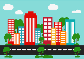 楼房 剪影 彩色楼