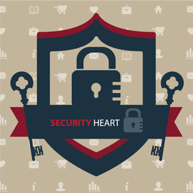 带钥匙锁的安全图标