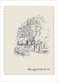 街道建筑素描画