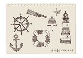 航海图案素描画