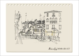 意大利风景素描画