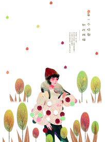 梦幻插画 少女手绘插画