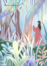 梦幻插画 少女手绘插画