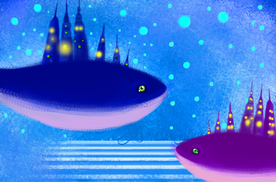 梦幻插画 卡通 动物梦幻插画