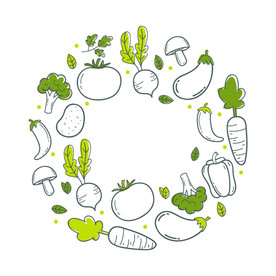 手绘蔬菜背景