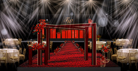 黑红大气婚礼效果图照片