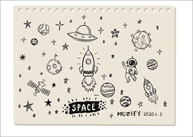 宇宙元素风格手绘稿