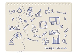 办公用品涂鸦手绘稿