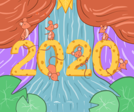 鼠年2020年卡通插画