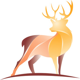 麋鹿动物剪影3d图标标志