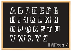 粗体 黑板字 26个英文字母