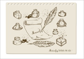 鹅毛笔与墨水瓶