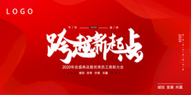 跨越新起点展板