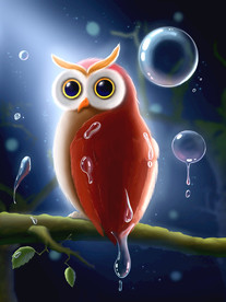 梦觉插画猫头鹰