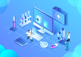 科技未来智能医疗立体插画