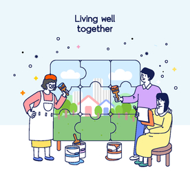 装修房子卡通插画