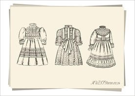 3款欧式连衣裙手绘稿