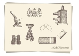 8款入欧式眼镜生活用品手绘稿