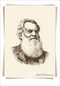 白胡子男子肖像画 手绘稿