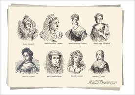 8位欧洲女皇手绘稿