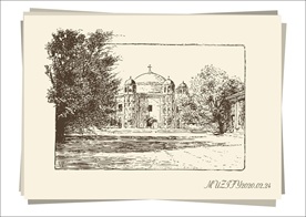 圆顶古建筑手绘稿