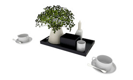 茶桌装饰杯子3d模型