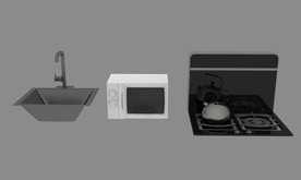 煤气炉水池微波炉3d模型