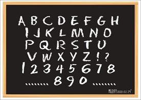 字母数字粉笔画