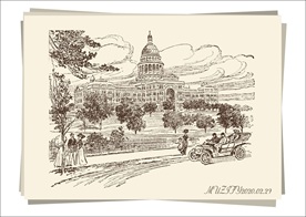 华盛顿州议会大厦手绘稿