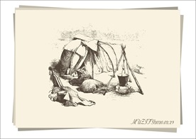 吉普赛风格帐篷手绘稿
