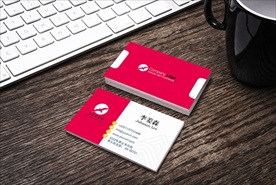 红色调商务名片模板