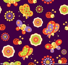 昆虫蝴蝶卡通插画