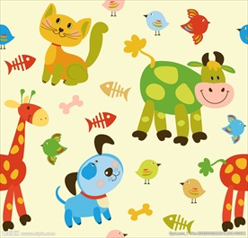 无限重复儿童卡通插画