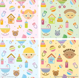 无限重复儿童卡通插画