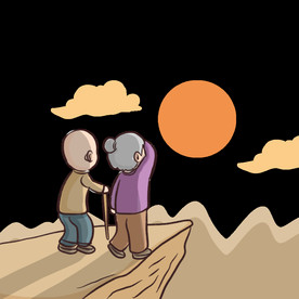 重阳节全家团圆登高