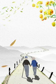 插画 插图敬老爱幼