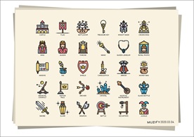 30款入中世纪可爱图标