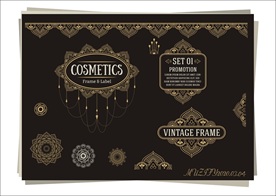 烫金复古花边设计手绘稿