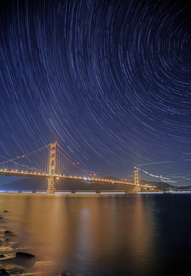 夜空星轨城市风景