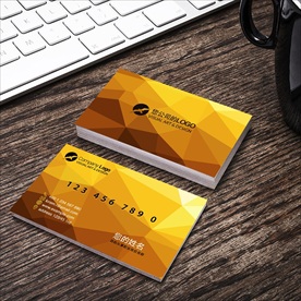 金色几何拼接商务名片