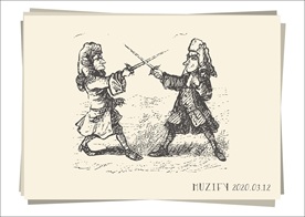 击剑决斗的贵族男子