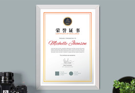 荣誉证书时尚竖版证书