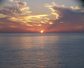 沙滩海滩夕阳图片