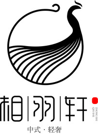 孔雀中国风设计logo标志