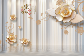 家和富贵欧式花纹玉雕牡丹背景墙