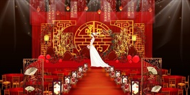 中式金色铁艺婚礼效果图