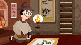 画蛇添足成语故事插画